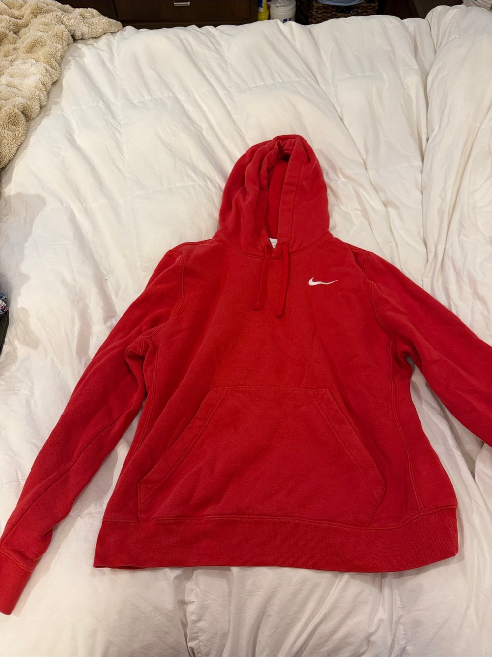 Nike Red Women's Pullover Hoodie with Swoosh